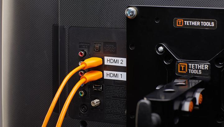Actual product image Tether Tools TetherPro HDMI 2.0 zu HDMI 2.0, 4.6 m Orange (4.60 m)