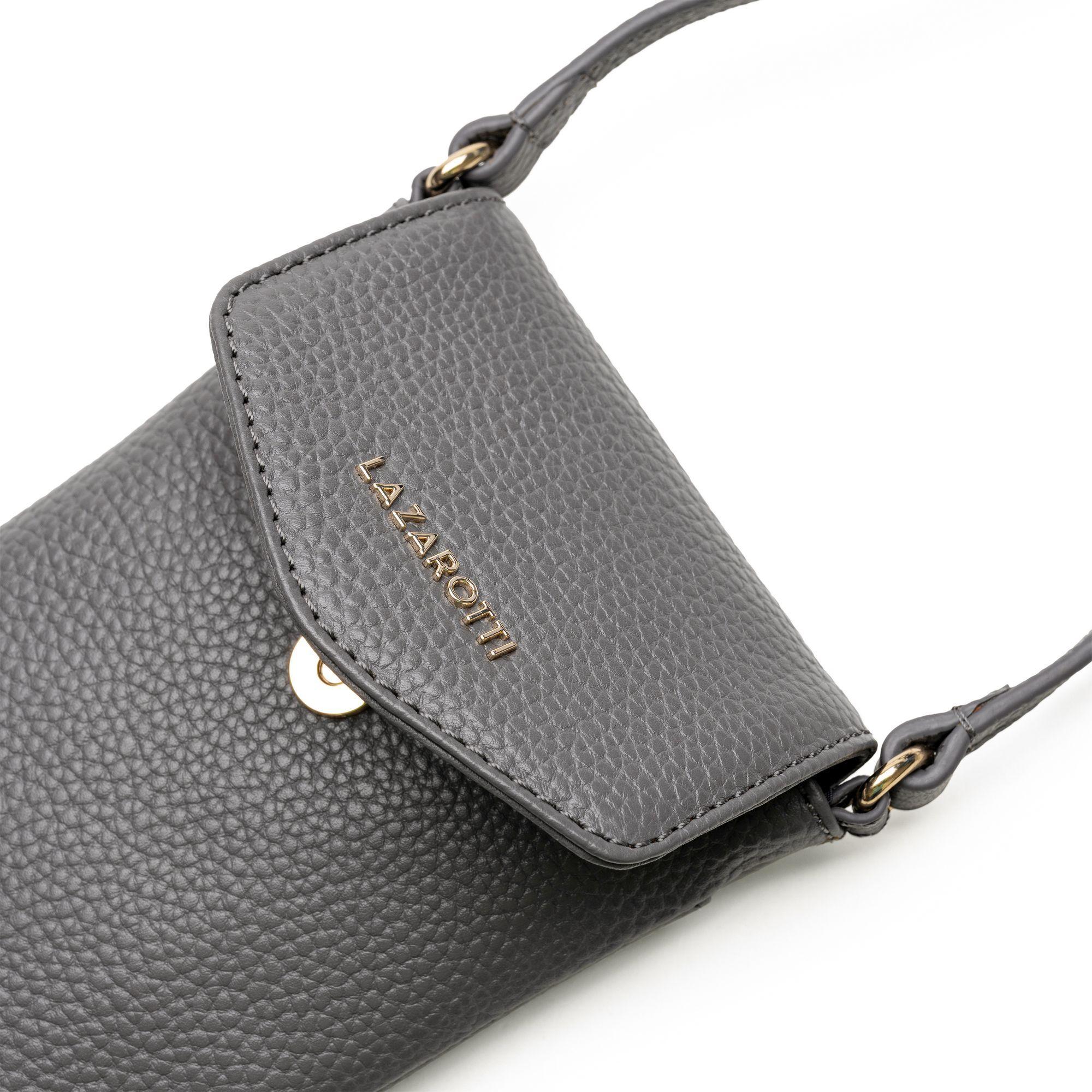 Thumbnail - Lazarotti, Handtasche, Bologna Leather Handytasche Leder 10 cm, Grau