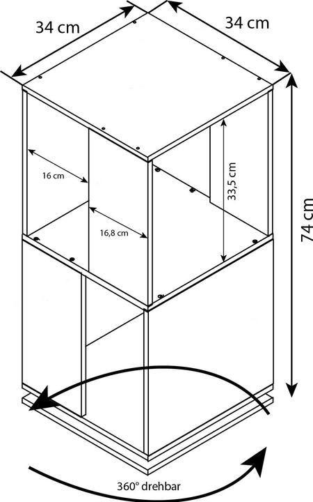 Actual product image VCM Wooden shelf rotatable Stifta L (34 x 34 x 74 cm)