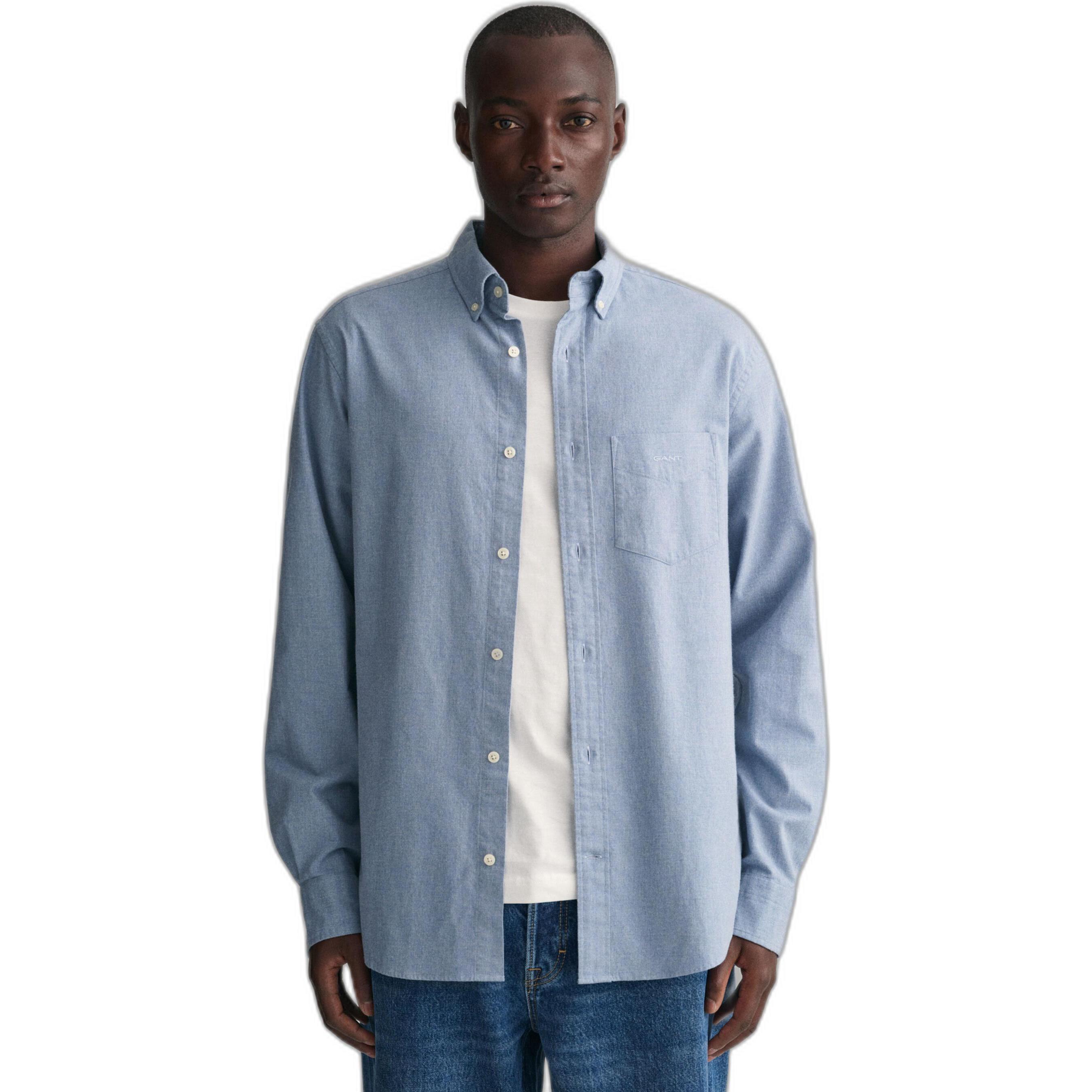 Thumbnail - GANT, Herren, Hemd, hemd flannel melange, Blau, (S)