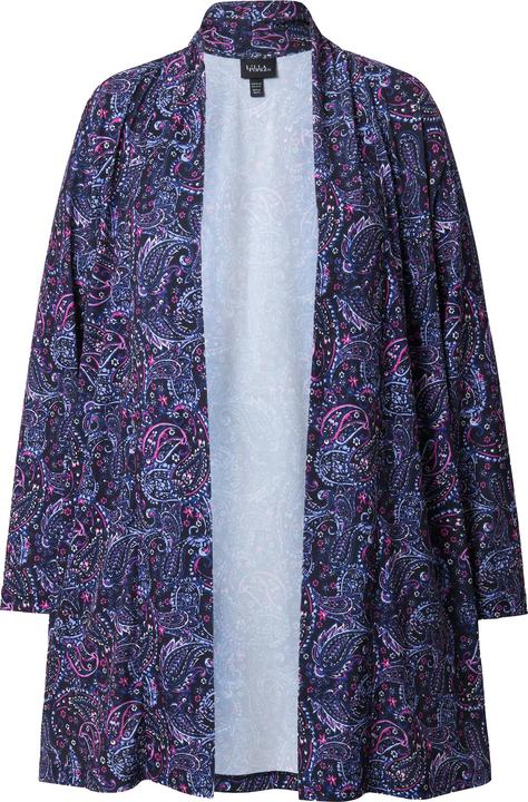 Actual product image Ulla Popken Paisley Matte Jersey Open Front Long Sleeve Jacket (58)