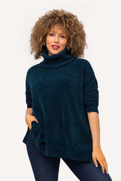 Produktbild Ulla Popken Chenille-Pullover, Oversized, Stehkragen, Langarm (60)