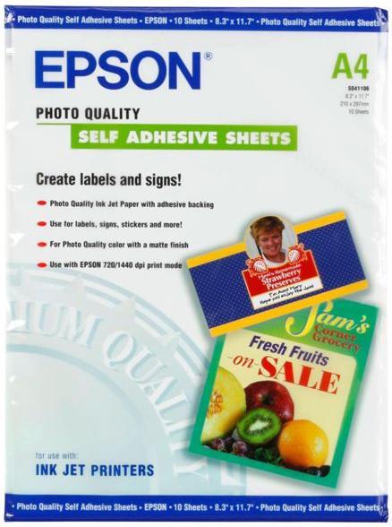 Produktbild Epson Photo Quality Self-Adhesive (167 g/m², A4, 10 x)
