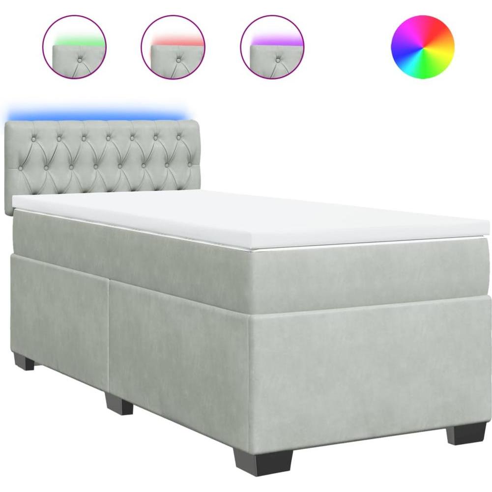 Thumbnail - VidaXL, Bett, Bo x springbett mit Matratze 140 x 190 cm Samt (140 x 190 cm)
