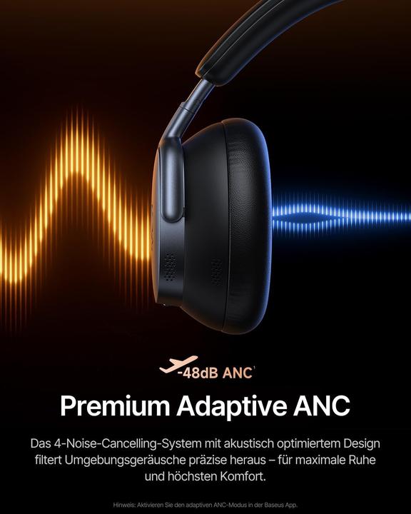 Produktbild Baseus Inspire XH1 Over-Ear Kopfhörer (Aktive Geräuschunterdrückung, 100 h, Kabelgebunden, Kabellos)