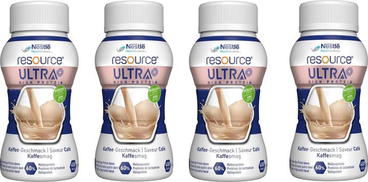 Actual product image Nestlé Resource Ultra + Coffee CH 4 Fl 200 ml (Coffee, 4 x)