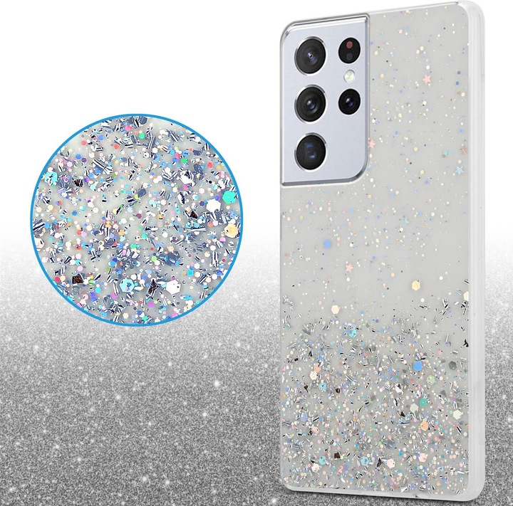 Actual product image Cadorabo TPU cover sparkling glitter (Samsung Galaxy S21 Ultra)