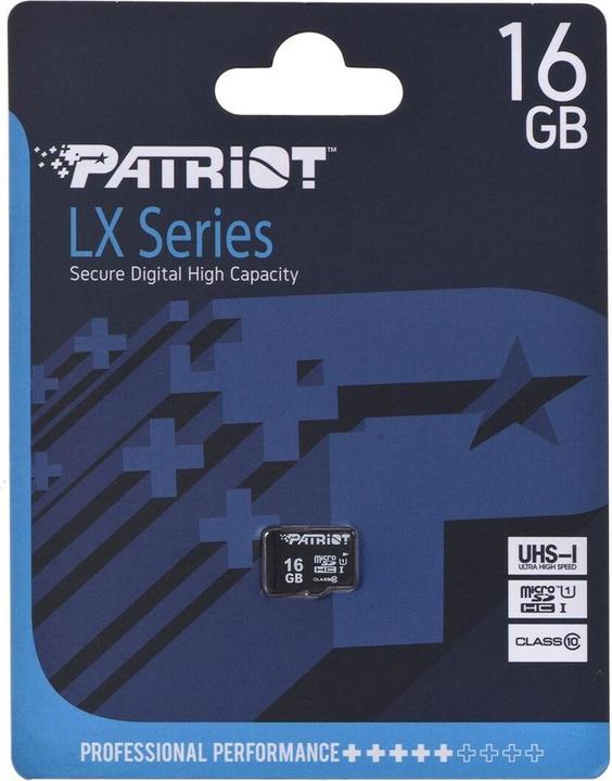 Image du produit Patriot PSF16GMDC10 Carte mémoire MicroSDHC UHS-I Class 10 (16 Go, microSDHC, U1, UHS-I)