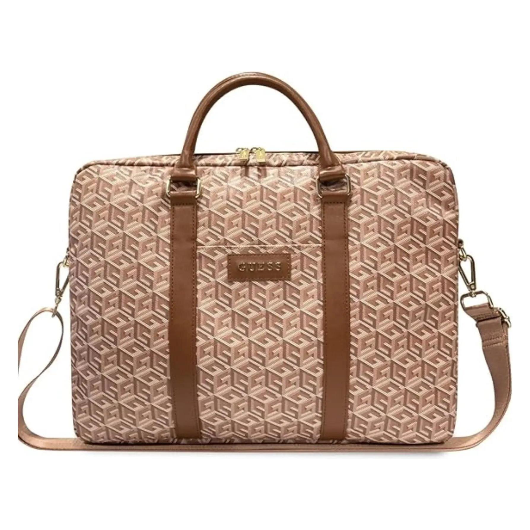 Guess Torba GUCB15HGCFSEW 16" Brązowy/brown GCube Stripes (16"), Notebooktasche, Braun