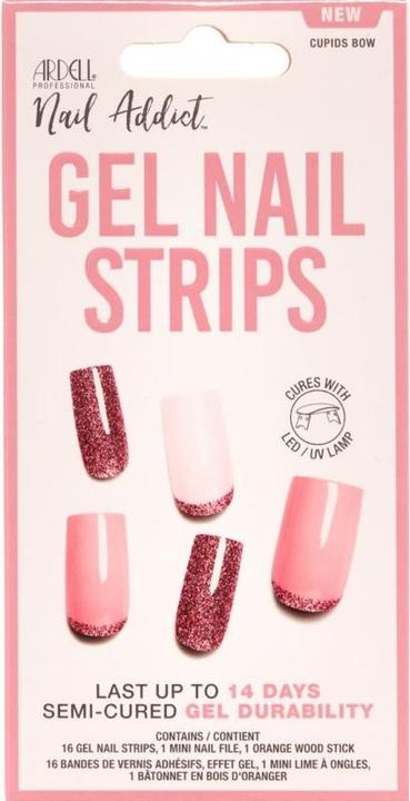 Produktbild Ardell Nail Addict Gel Nail Strips Cupids Bow 16 Stk (Nagelkleber, Violett, Pink, Weiss)