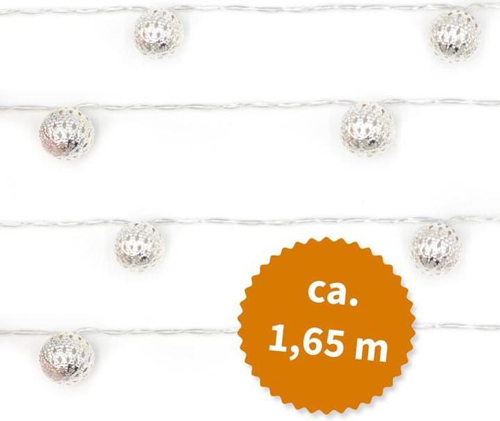 Immagine prodotto Hermex Catena luminosa a LED da 1,65 m Ghirlanda luminosa a sfere di metallo (1.65 m)
