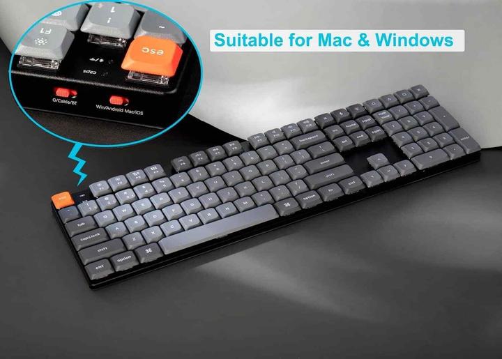 Produktbild Keychron K5 Max RGB Red Switch Kabellose Low-Profile-Tastatur (schwarz) (K5M-H1). (Kabelgebunden, Kabellos)