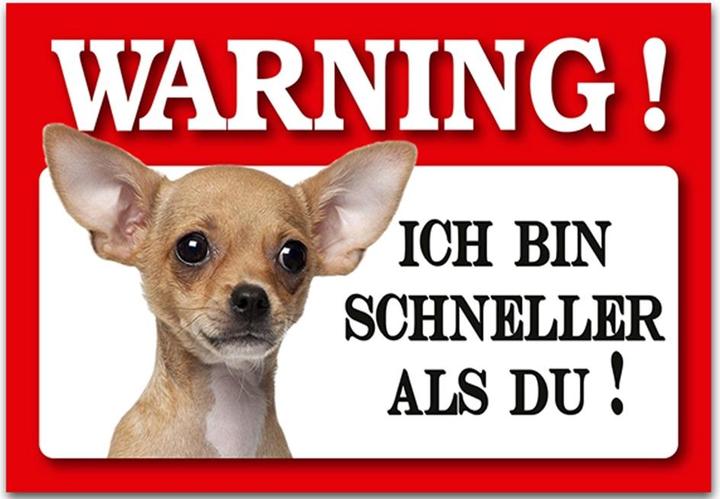 HTI-Line Blechschild Wachhund Chihuahua (30 x 20 cm)