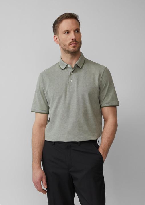 Actual product image S.Oliver Polo-Shirt Poloshirt aus meliertem Baumwollpiqué (S)