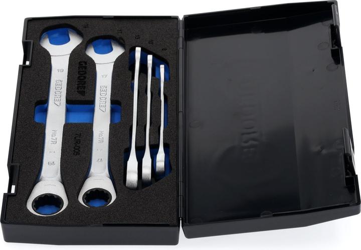 Actual product image Gedore 7 R-005 Set of spanners with ring ratchet 5-piece 8-19 mm (13 mm, 17 mm, 19 mm, 10 mm, 8 mm)