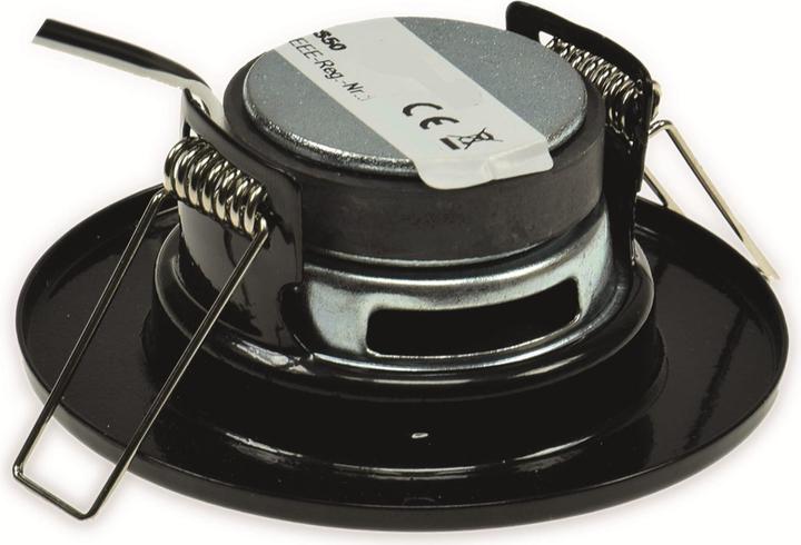 Produktbild König Design Decken Einbaulautsprecher "Mini" Halogen Look Ø 8 cm Einbau 6 cm schwarz (1 Stk.)