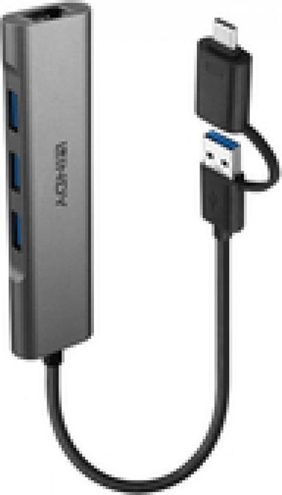 Immagine prodotto Lindy Hub USB 3.2, Gen 1 e convertitore Gigabit Ethernet (USB-C, 4 porte)