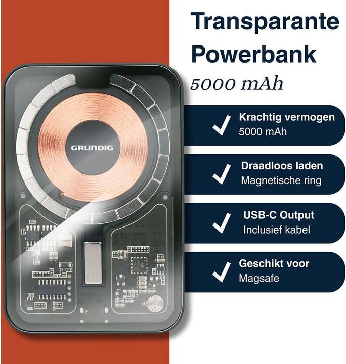 Produktbild Grundig Transparente Powerbank 5000mAh (5000 mAh)