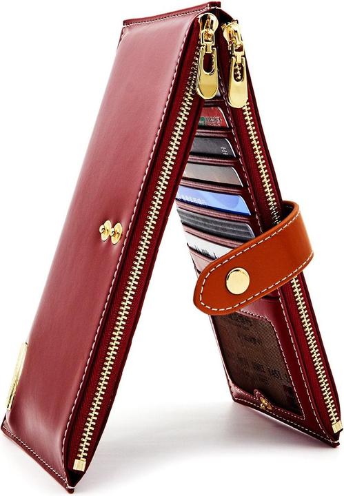 Produktbild Only-Bags.Store Echtes Leder Brieftasche RFID-Blockierung Kreditkarteninhaber Reissverschluss Brieftasche Handy