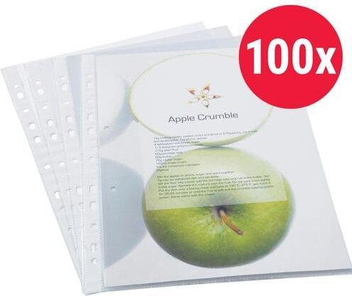 Rapesco 100 ® Prospekthüllen DIN A4 transparent genarbt 0,06 mm (A4, 100x)