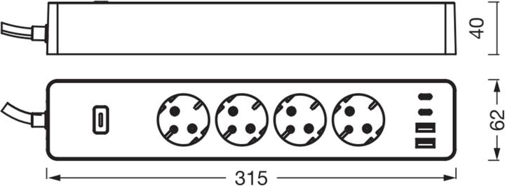 Actual product image Osram Zubehör SMART+ WIFI MULTIPOWER SOCKET EU EU White 4099854418198