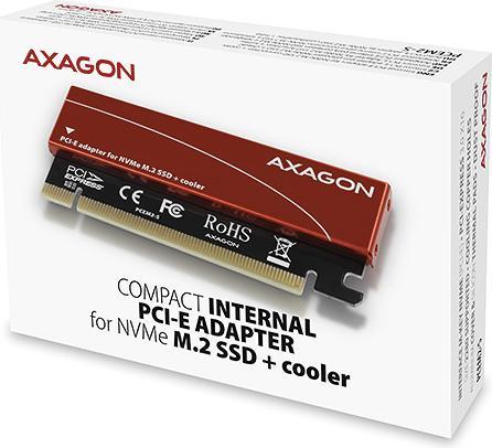Actual product image Axagon PCEM2-S - PCIe - M.2 - Low Profile - PCIe 3.0 - Black - Red - PC