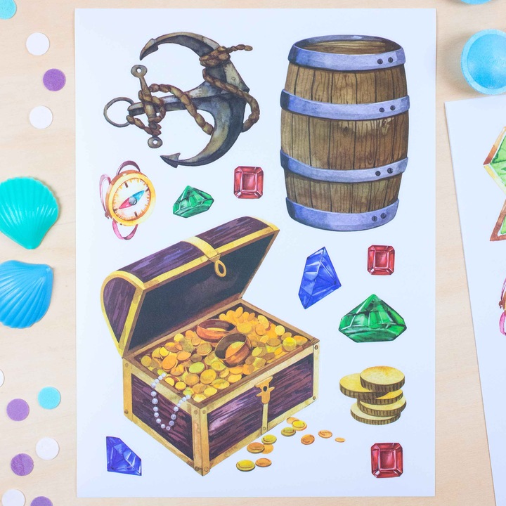 Image du produit Papierdrachen Autocollants muraux - Pirates - Set 9 (22 x 30 cm)