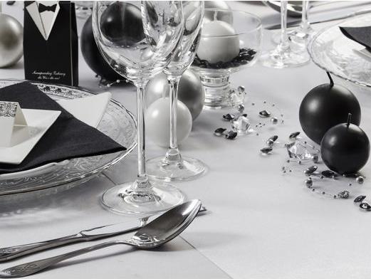 Produktbild Partydeco Satin Plain, white, 0.36 x 9m (1 pc. / 9 lm) (1x)