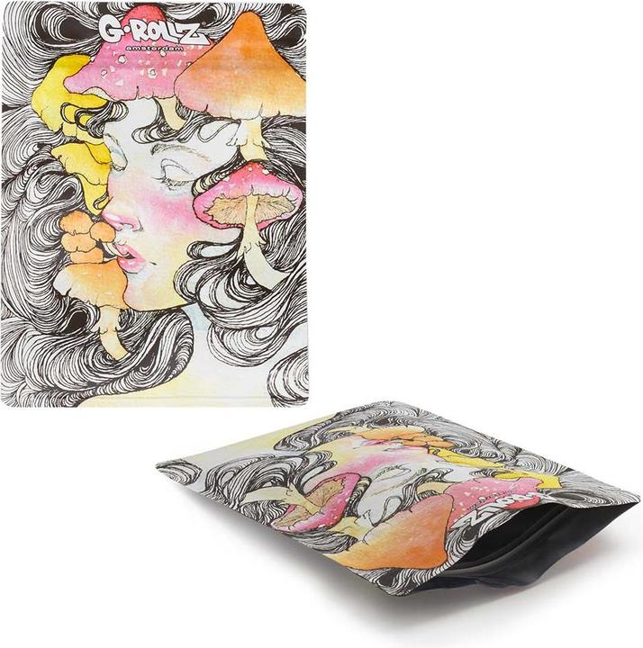 Actual product image G-Rollz Mushroom Lady Smellproof Bags 150 x 200mm 25pcs
