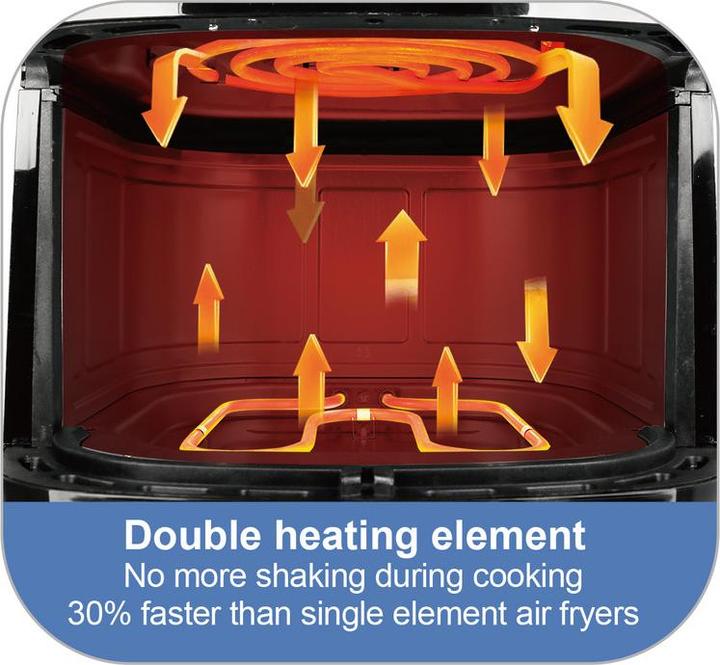 Actual product image Emerio AF-131797.1 Hot air fryer 5 l 2000 W BPA-free, timer function Black