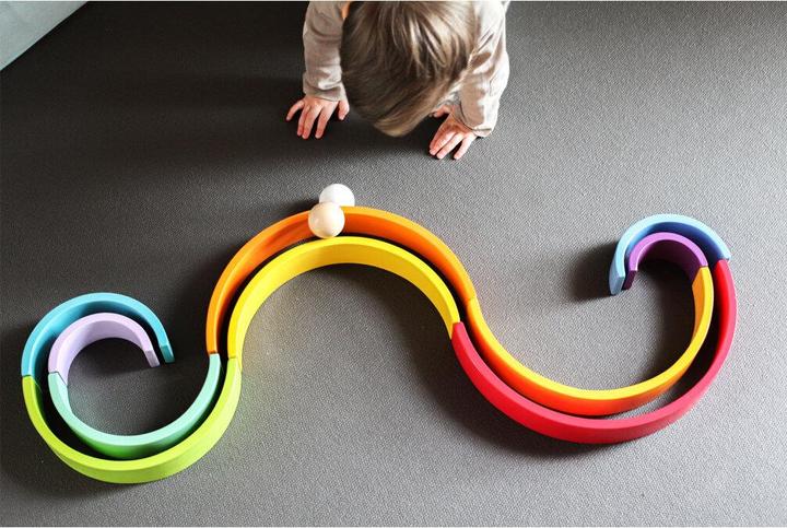 Actual product image small foot Wooden blocks rainbow XL
