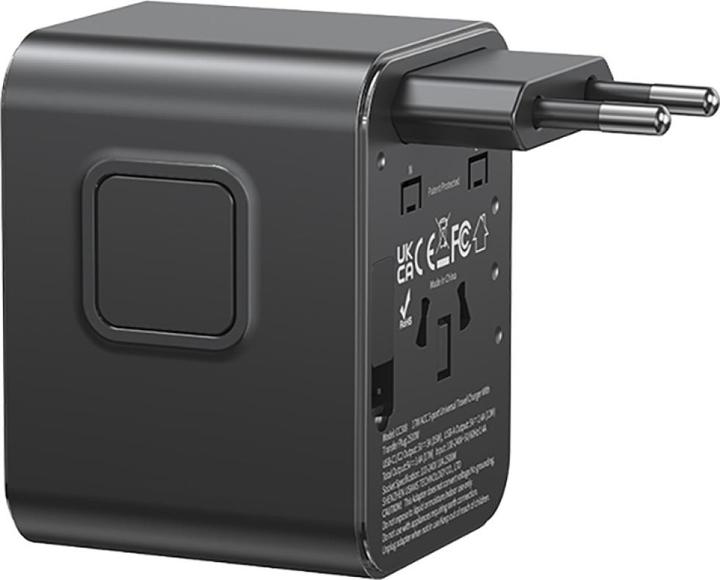 Actual product image Usams Travel Charger Adapter CC308 2xUSB-C 17W 4in1 US/AU/EU/UK black (17 W, 3 ports)