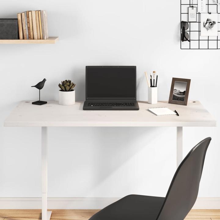 Image du produit VidaXL Plateau de bureau Blanc 110x60x2,5 cm Pin massif (110 x 60 x 2,5 cm)