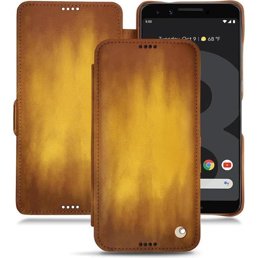 Thumbnail - Noreve Lederschutzhülle horizontal (Google Pixel 3), Smartphone Hülle, Gold