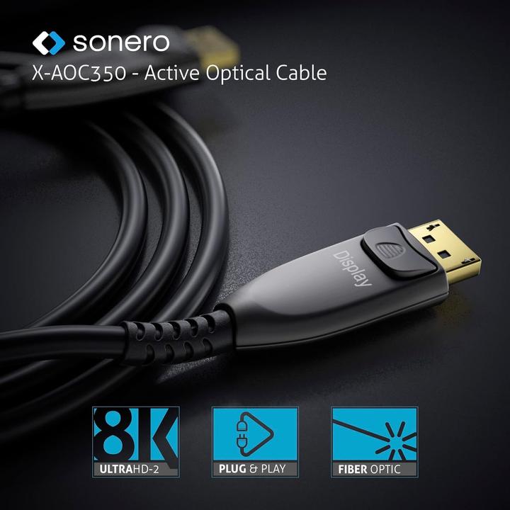 Produktbild Purelink sonero DisplayPort 8K Glasfaser Extender Kabel - 25m (25 m, DisplayPort, 1.4)