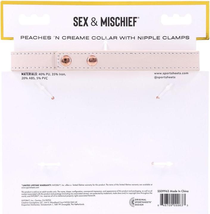 Produktbild Sportsheets peaches ‘n creame collar with nipple clamps