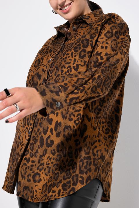 Immagine prodotto Studio Untold Camicia in velluto a coste dal taglio oversize con stampa leopardata (50, 52)