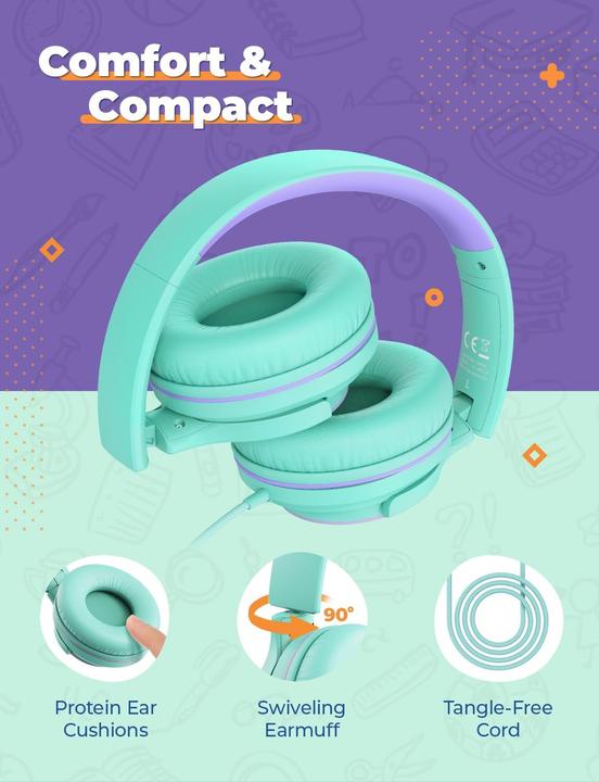 Actual product image Iclever 2er-Set Kinderkopfhörer mit Sharing Splitter