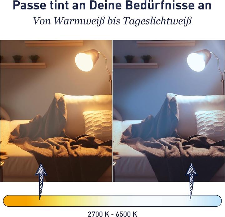 Actual product image Müller Licht E4 LED warm to cold candle shape (E14, 470 lm, 1x)