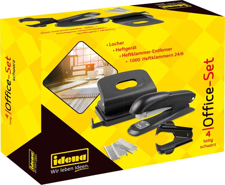 Actual product image Idena Office set 4 pieces punch and staple black