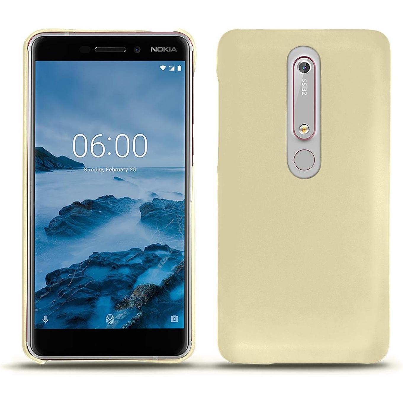 Noreve Lederschutzhülle (Nokia 6 (2018)), Smartphone Hülle, Beige