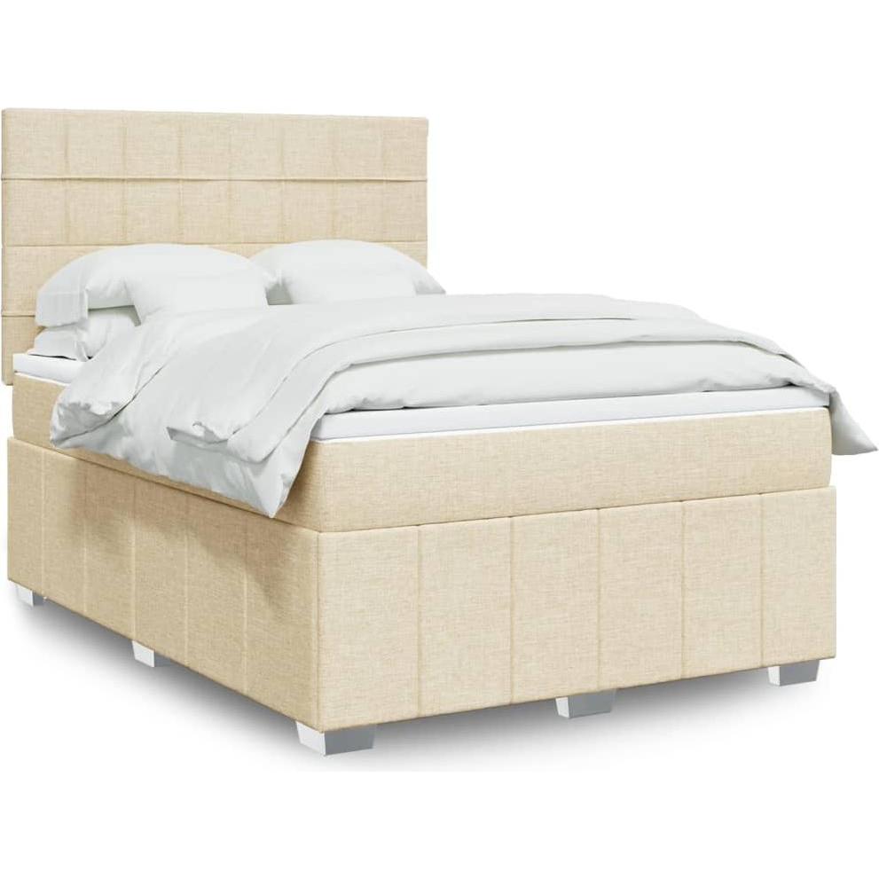 VidaXL, Bett, Bo x springbett mit Matratze 140 x 190 cm Stoff (140 x 190 cm)