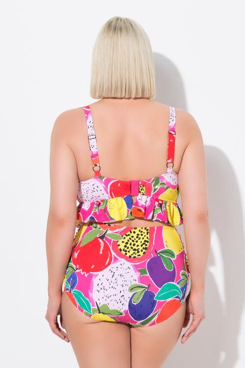 Actual product image Ulla Popken Fruit Print Ruffled Two Piece Bikini Set (54)