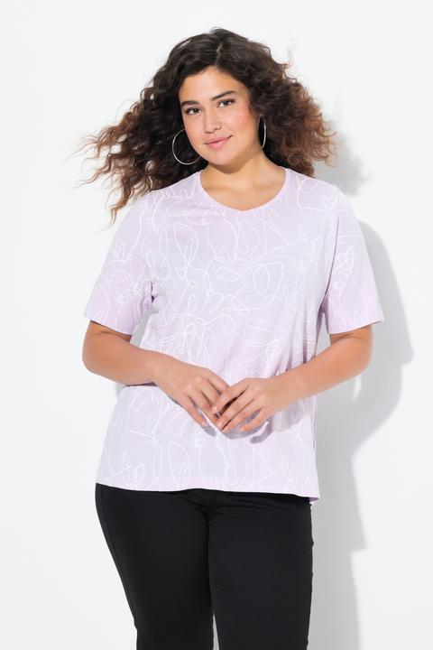 Actual product image Ulla Popken Abstract Animal Print Short Sleeve Tee (42, 44)