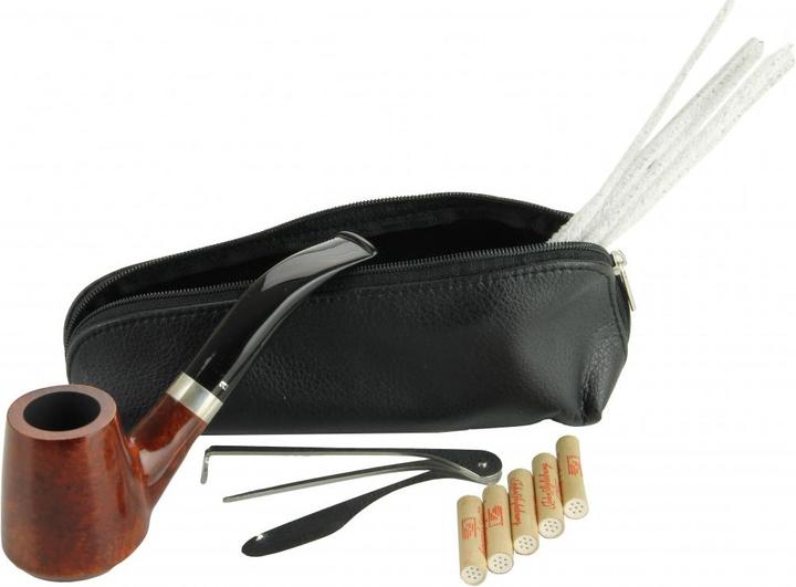 adorini Premium Pfeifenset - italienische Pfeife Grosseto. Braun hell Set 15 teilig