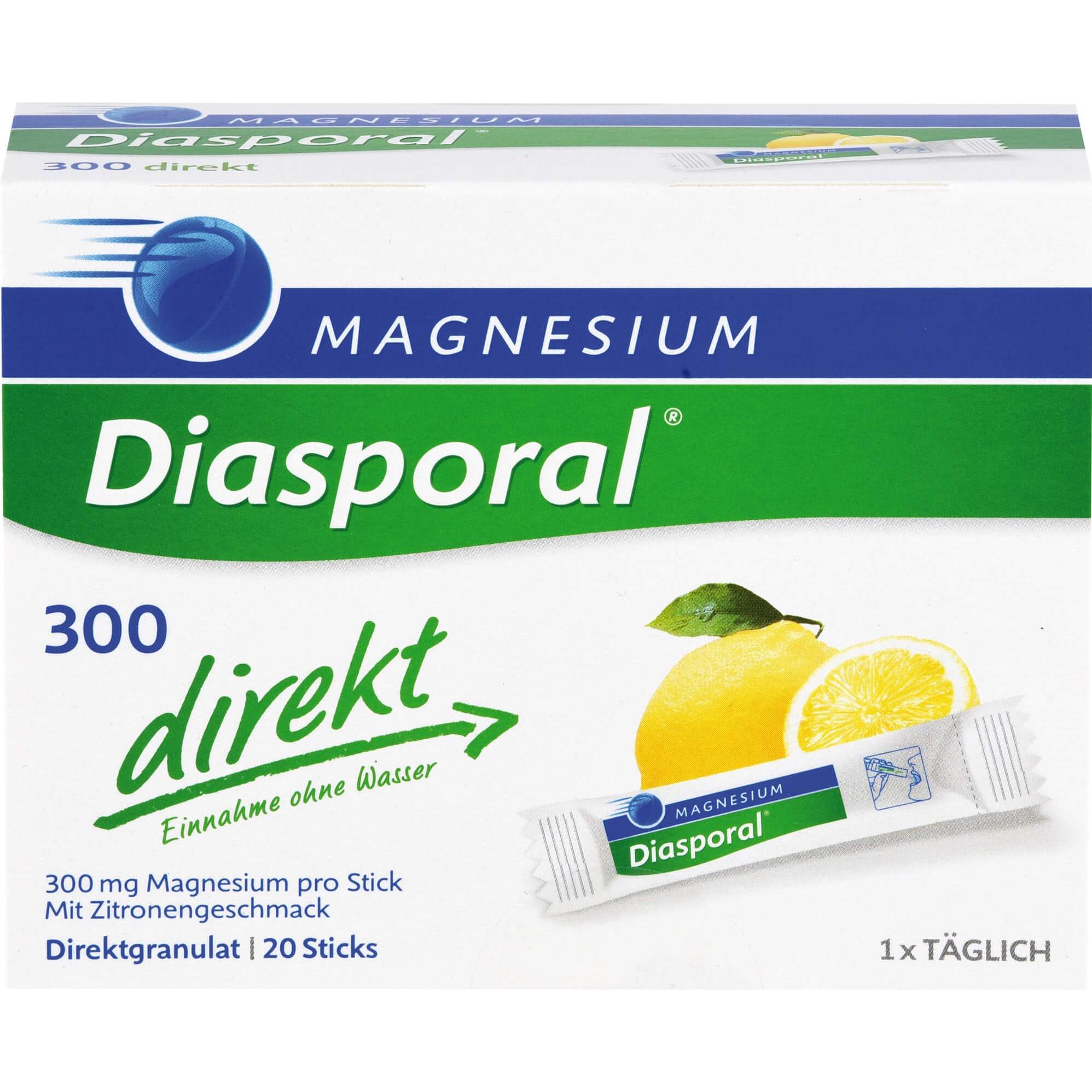 magnesium diasporal, Vitamine + Nahrungsergänzung, Diasporal 300 direkt Magnesium Granulat Sticks, 20 St. Beutel (20 Stü...
