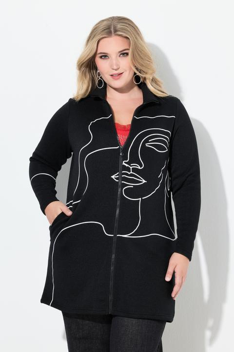 Produktbild Miamoda Strickfleece-Jacke, leicht tailliert, Lady-Print (44)