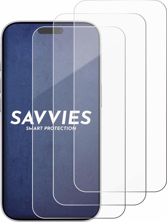 Produktbild Savvies Schutzglas für Apple iPhone 17 Displayschutz 9H Glas klar transparent (3 Stk., Apple iPhone 17)
