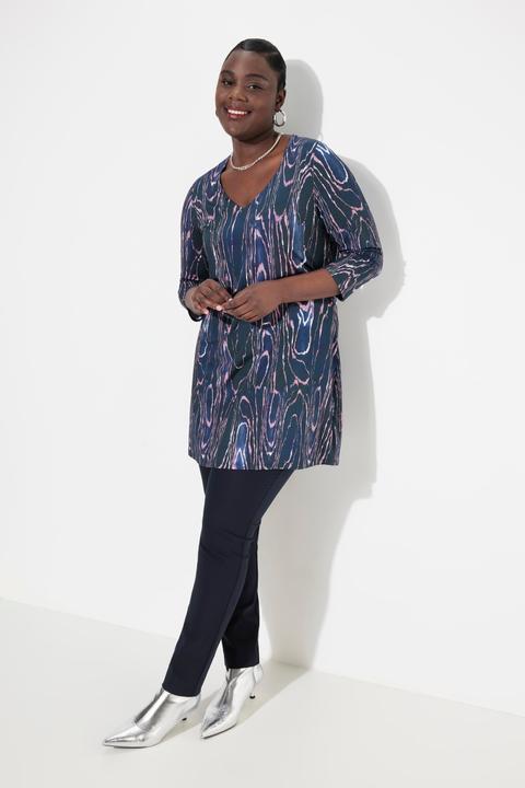 Actual product image Ulla Popken Marbled Slinky Knit 3/4 Sleeve Tunic (50, 52)