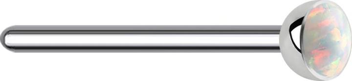 Produktbild Star Piercing Nasenstecker biegen silber Opal weiss (ohne Messing, Titan)